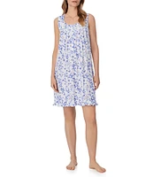 Eileen West Butterfly Garden Sleeveless Scoop Neck Jersey Knit Short Chemise