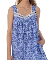 Eileen West Ditsy Floral Woven Sleeveless Sweetheart Neck Chemise