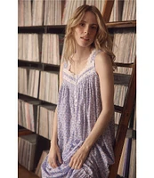 Eileen West Ditsy Print Sleeveless Sweetheart Neck Woven Ballet Nightgown