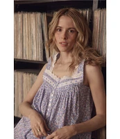 Eileen West Ditsy Print Sleeveless Sweetheart Neck Woven Ballet Nightgown