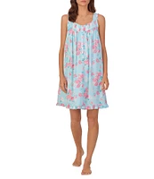 Eileen West Floral Jersey Knit Sleeveless Sweetheart Neck Chemise