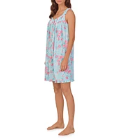 Eileen West Floral Jersey Knit Sleeveless Sweetheart Neck Chemise