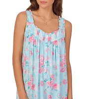Eileen West Floral Jersey Knit Sleeveless Sweetheart Neck Chemise