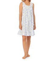 Eileen West Lace Sleeveless Scoop Neck Woven Floral Print Chemise