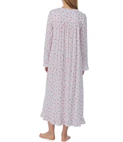 Eileen West Long Sleeve Scoop Neck Pointelle Knit Ballet Nightgown