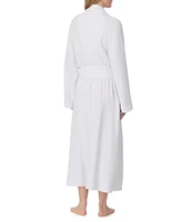 Eileen West Long Sleeve Shawl Collar Silky Waffle Knit Long Robe