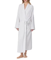 Eileen West Long Sleeve Shawl Collar Silky Waffle Knit Long Robe