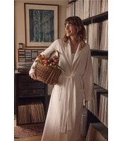 Eileen West Long Sleeve Shawl Collar Silky Waffle Knit Long Robe
