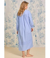 Eileen West Long Sleeve Sweetheart Neck Cotton Flannel Ballet Nightgown