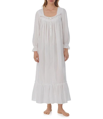 Eileen West Long Sleeve Sweetheart Neck Woven Ballet Nightgown