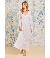 Eileen West Long Sleeve Sweetheart Neck Woven Ballet Nightgown