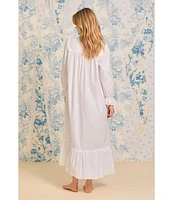 Eileen West Long Sleeve Sweetheart Neck Woven Ballet Nightgown