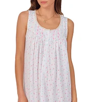 Eileen West Rosebud Cotton Pointelle Jersey Scoop Neck Chemise