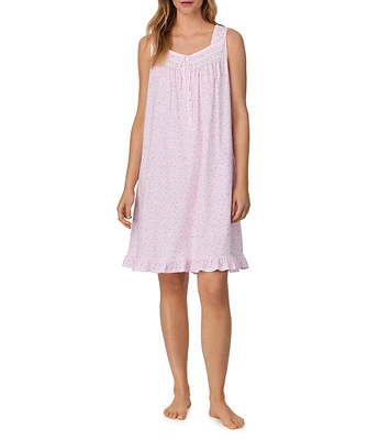 Eileen West Scroll Floral Jersey Knit Sleeveless Sweetheart Neck Chemise