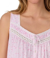 Eileen West Scroll Floral Jersey Knit Sleeveless Sweetheart Neck Chemise