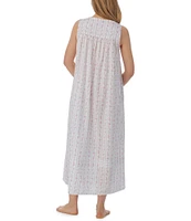 Eileen West Sleeveless Sweetheart Neck Woven Floral Striped Ballet Nightgown