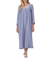 Eileen West Solid Interlock Knit Long Sleeve Round Neck Ballet Nightgown