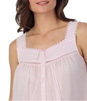 Eileen West Solid Sleeveless Sweetheart Neck Woven Short Nightgown