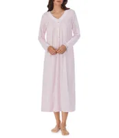 Eileen West Solid Sweater Knit Long Sleeve V-Neck Nightgown