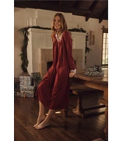 Eileen West Solid Sweater Knit Long Sleeve V-Neck Nightgown