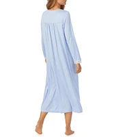 Eileen West Solid Sweater Knit Long Sleeve V-Neck Nightgown