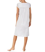 Eileen West Solid Woven Cap Sleeve Scoop Neck Waltz Nightgown