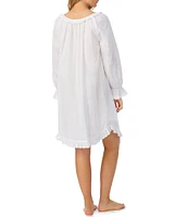 Eileen West Solid Woven Long Sleeve V-Neck Poet Nightshirt