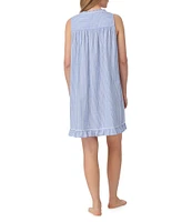 Eileen West Stripe Print Sleeveless Sweetheart Neck Woven Chemise