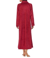 Cozy Velour Long Sleeve Zip-Front Robe