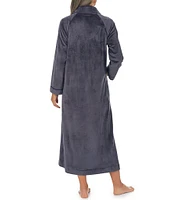 Cozy Velour Long Sleeve Zip-Front Robe