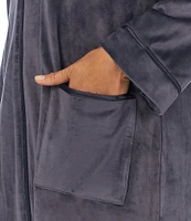 Cozy Velour Long Sleeve Zip-Front Robe