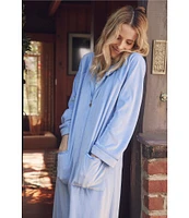 Cozy Velour Long Sleeve Zip-Front Robe