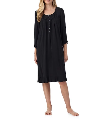 Eileen West Waltz Ruffled Trim Scoop Neck Nightgown