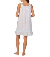 Eileen West Woven Cotton Lawn Sleeveless Sweetheart Neck Embroidered Chemise