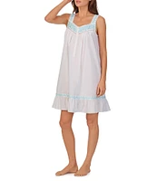 Eileen West Woven Cotton Lawn Sleeveless Sweetheart Neck Embroidered Chemise