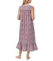 Eileen West Woven Ditsy Floral Sleeveless Sweetheart Neck Ballet Nightgown