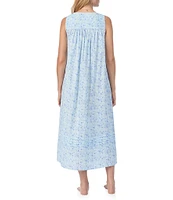 Eileen West Woven Floral Print Sleeveless Sweetheart Neck Long Ballet Nightgown