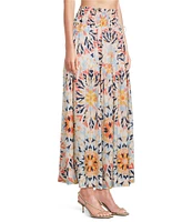 ELAN Coordinating Kaleidoscope Smock Waist Maxi Skirt