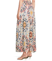 ELAN Coordinating Kaleidoscope Smock Waist Maxi Skirt