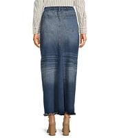 ELAN Maxi Slit Front Denim Maxi Skirt