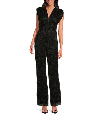 ELAN Spec Low V-Neck Sleeveless Jumpsuit