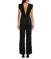 ELAN Spec Low V-Neck Sleeveless Jumpsuit