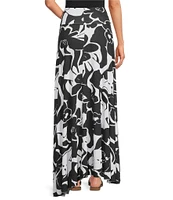 ELAN Stretch Knit Floral Print Strapless Convertible Dress