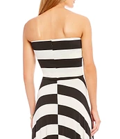 ELAN Striped Convertible Strapless Maxi Dress