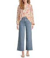 ELAN V-Neck Long Sleeve Print Shirt