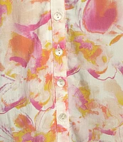 ELAN V-Neck Long Sleeve Print Shirt