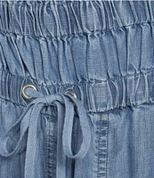 ELAN Woven Square Neck Sleeveless Tank Straps Drawstring Jogger Jumpsuit