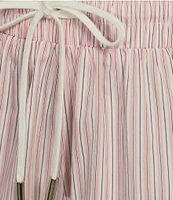 ELAN Woven Stripe Print Elastic Waist Pull-On Shorts