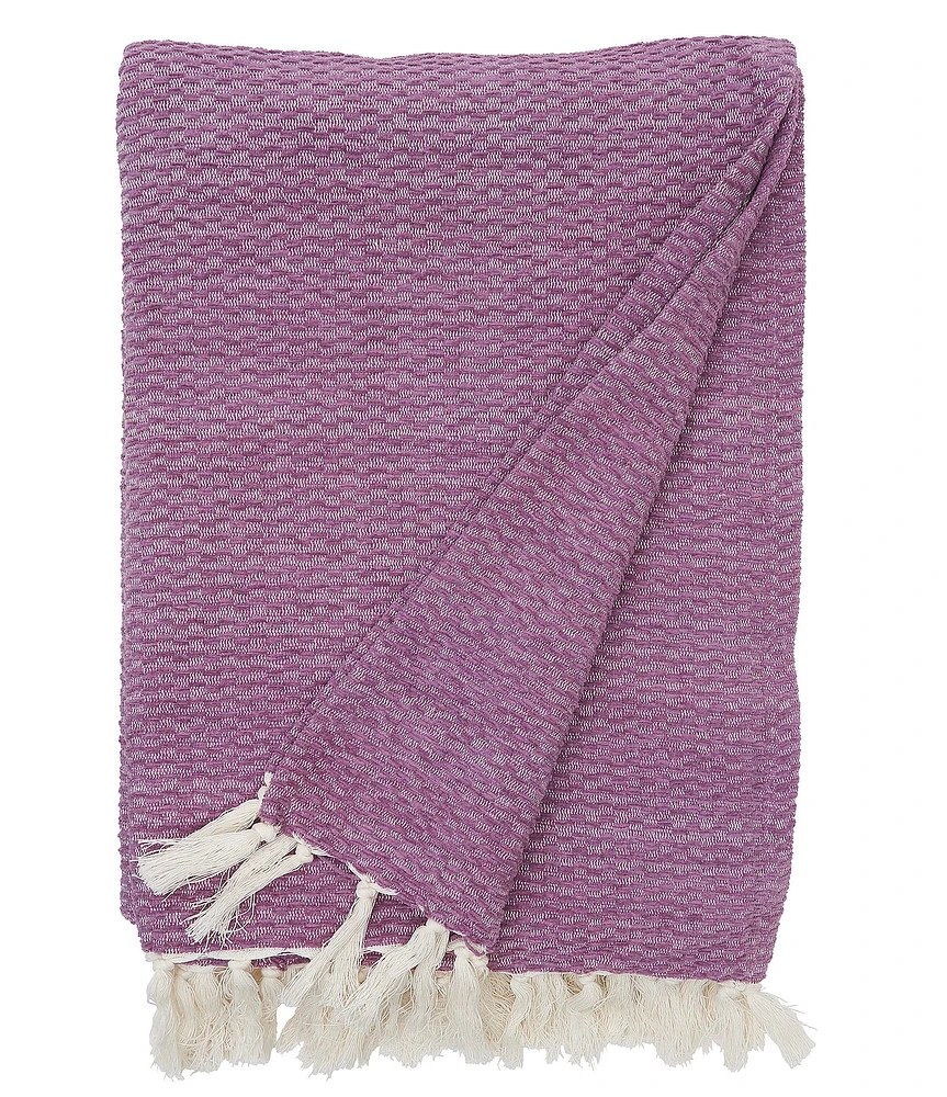 ELISABETH YORK Blythe Cotton Chenille Fringe Throw Blanket