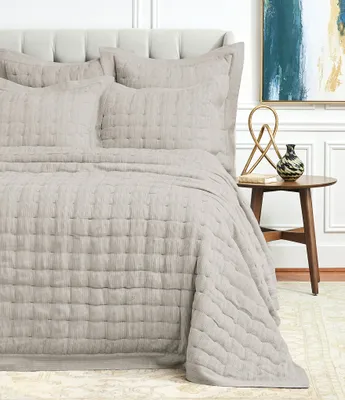 ELISABETH YORK Danette Textured Vertical Stripe Dobby Weave Quilt